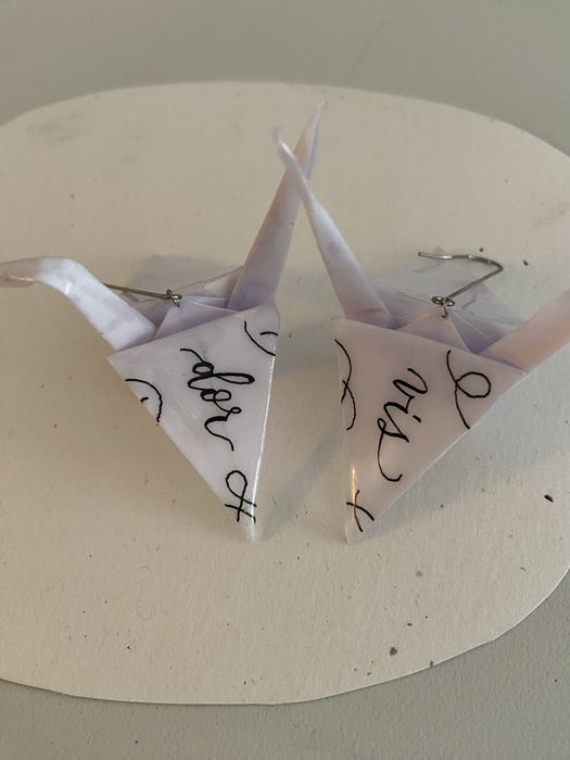 Cercei unicat origami caligrafiati