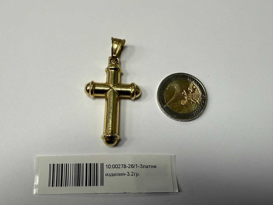 Златна висулка "кръст" - 3.2гр. - 14К