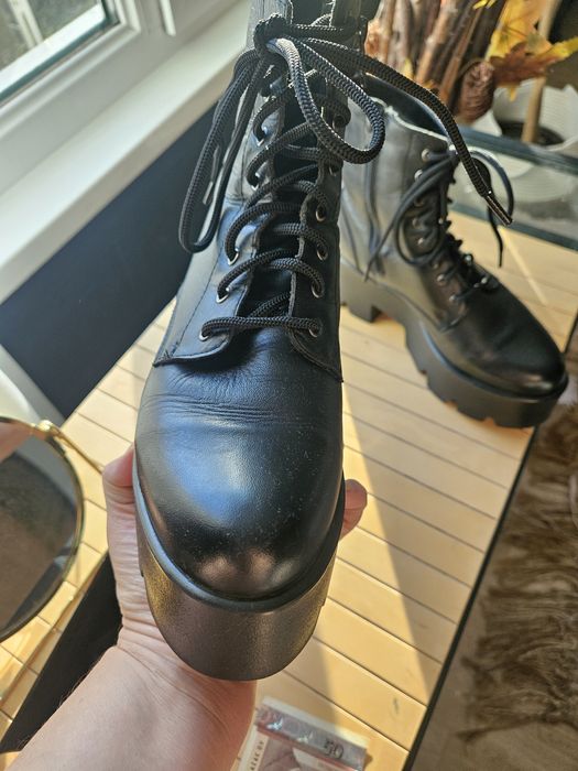 Дамски боти ALTERCORE с връзки и цип на гръндж платформа