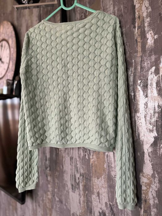 Cardigan bumbac verde H&M_fete 6-8 ani (122-128 cm)