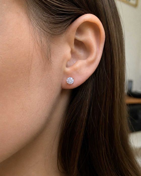 Cercei Moissanite 4mm Argint S925 – Certificat GRA – Unisex (bărbați & femei)