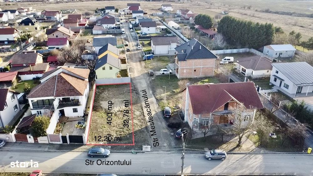 Teren de vânzare 400 mp Bujac pe colț