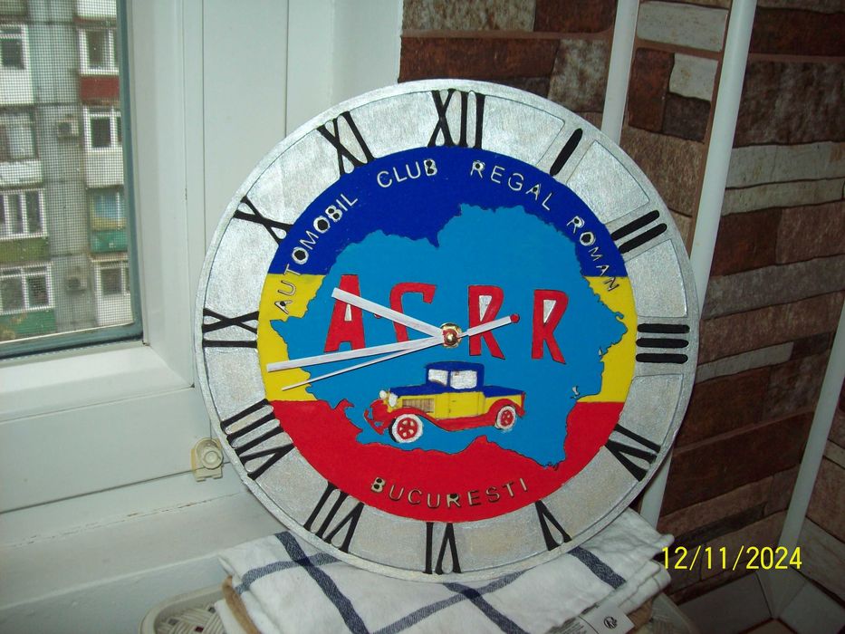 Ceas de perete auto epoca Automobil Clubul Regal Roman ACRR