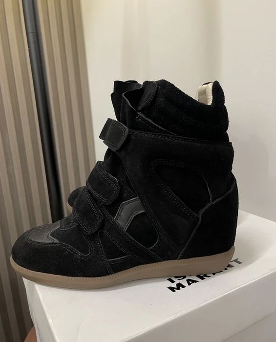 ghete sneakers Isabel Marant Bekett negru crem bej marime 37 38 39 36 40 platforma opium y2k Golden Goose Balenciaga Amiri