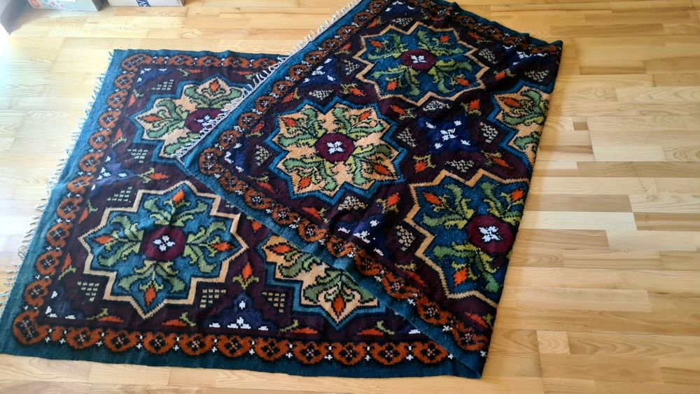 Covor tradițional românesc din lână, țesut manual în război – 280 x 131 cm