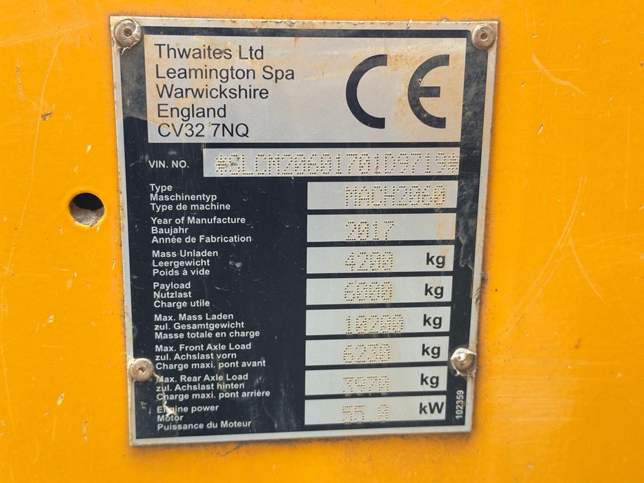 Dumper Thwaites MACH2060 – 6 tone , an 2017