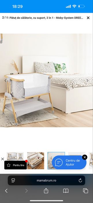 Patut de calatorie/co-sleeping cu suport Moby-System DREEMY