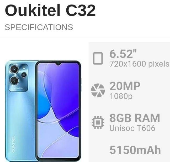 Oukitel c32 8gb 128gb