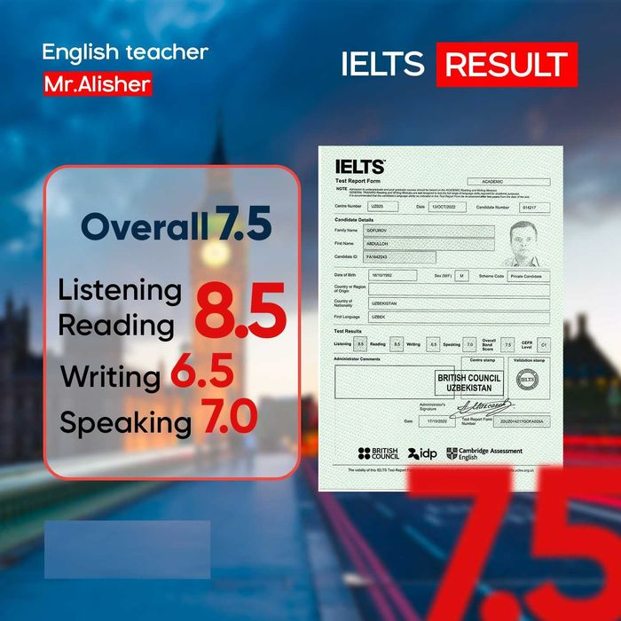 IELTS 6.5+ за 2-3 месяца это возможно! Удобная локация! Центр Города!
