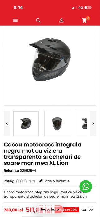 Vand Casca Moto Speedway Marimea L