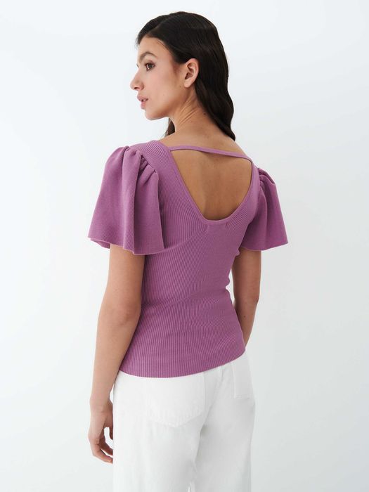 Bluza Mohito cu umeri bufanti mov NOUA