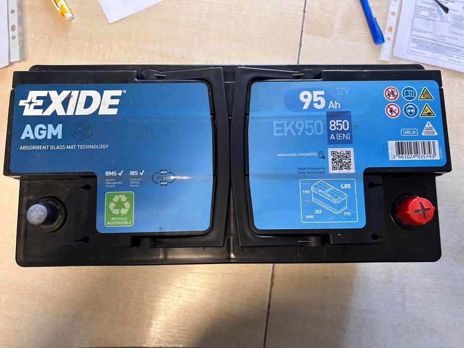 Baterie EXIDE START-STOP AGM 95Ah 12V 850A