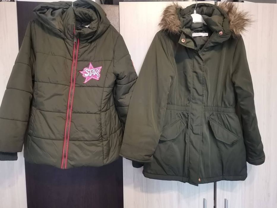 Маслено - зелени якета на Name it  за госпожица, размер 128 см- 8 годи