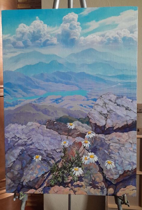 Продаётся картина "Ромашки на вершине "