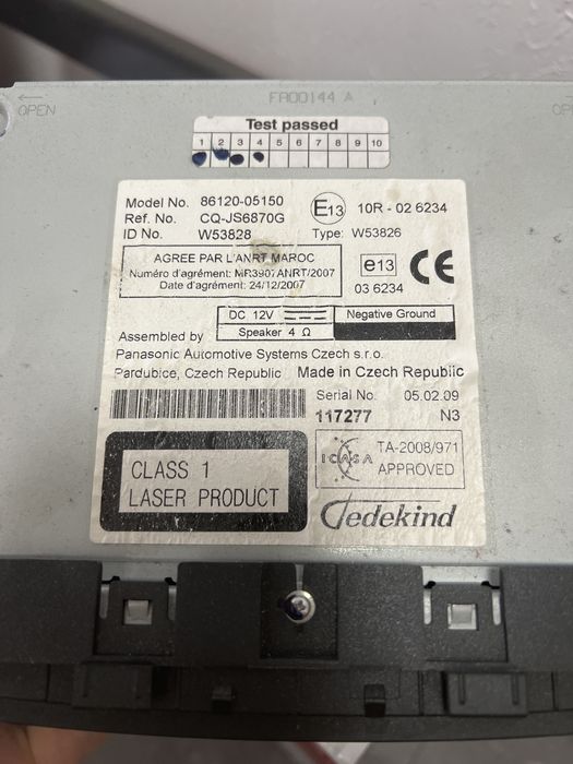 Тойота Авенсис Т27 сд/CD аудио/ музика