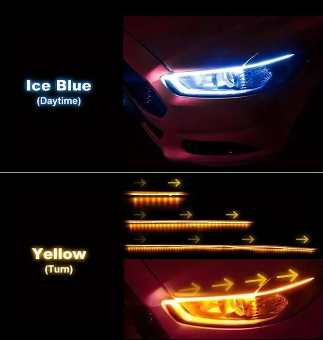 2 броя LED дневни ВОДОУСТОЙЧИВИ светлини за кола АВТОМОБИЛ с функция б