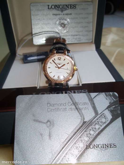 ceas LONGINES PRIMA LUNA din aur+diamante-cadou ideal