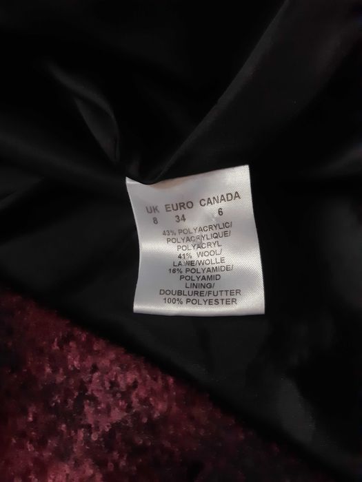 Sacou scurt, culoare grena cu negru, masura 34