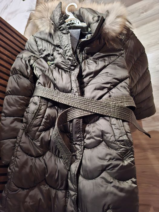 Дамско ново яке с естествен пух яка