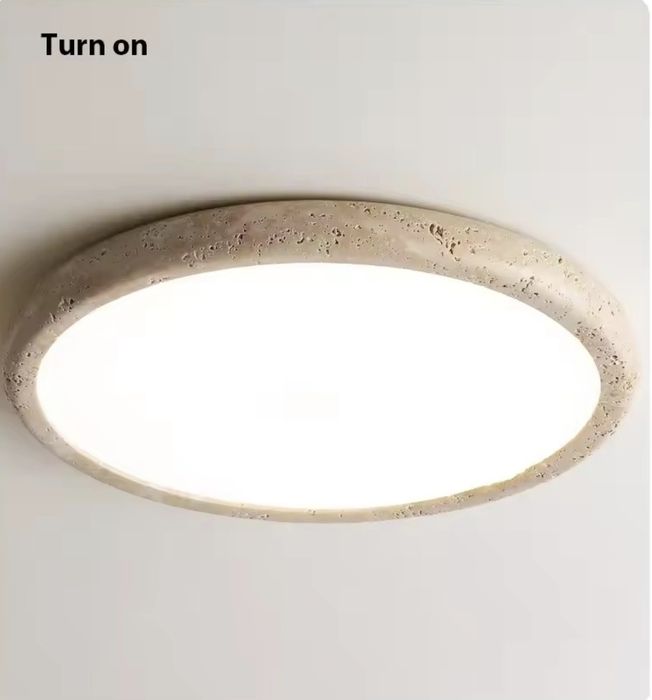 Led плафон за таван от естествен травентин 58 см 40 W с дистанционно