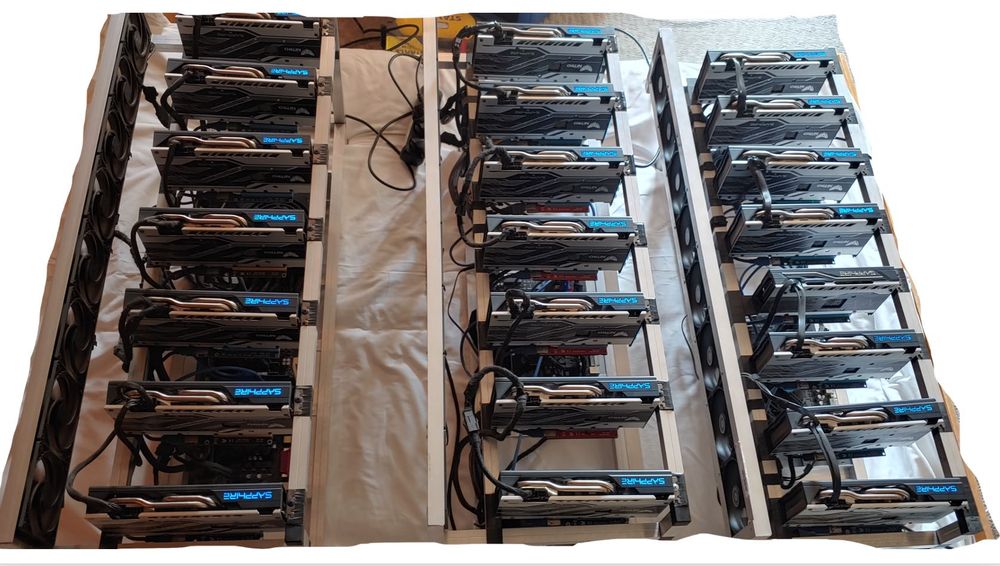 ПРОМО!!! 3 бр. rig Nitro RX580 8GB 22бр. - уникална изработка и охлажд