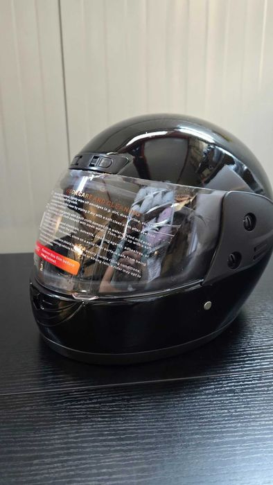 Casca Moto/Scuter/ATV, viziera detasabila, marime universala, Negru Lucios