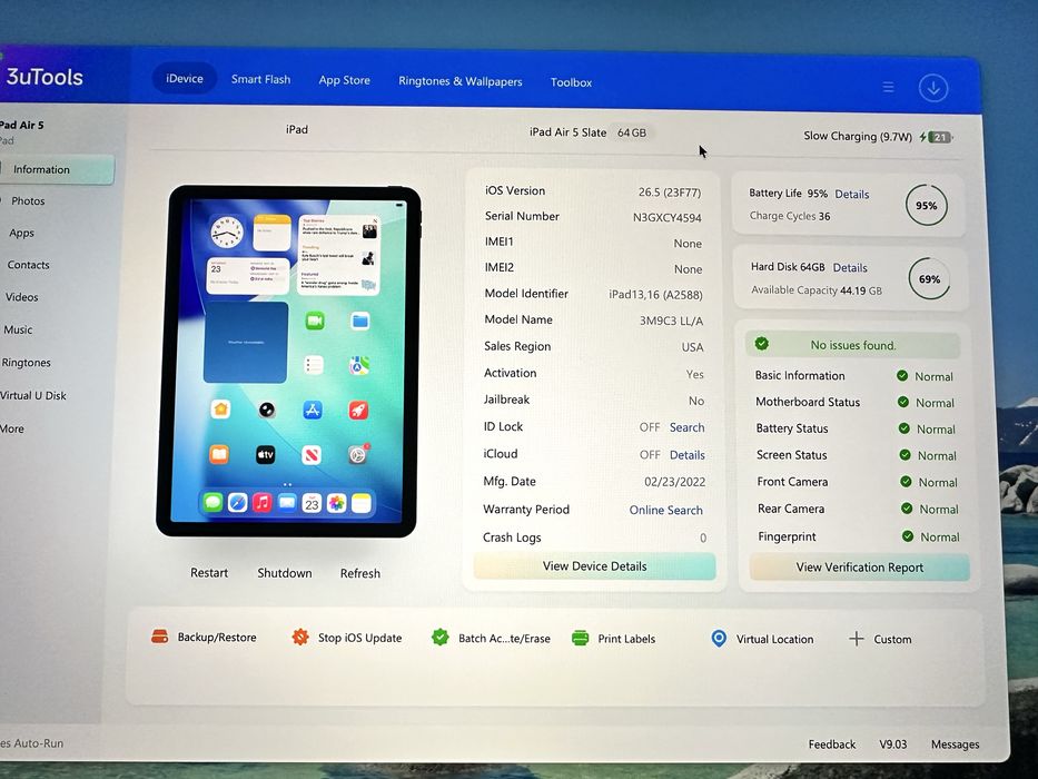 iPad Air 5 (M1) Gray 64GB WiFi 36Цикл