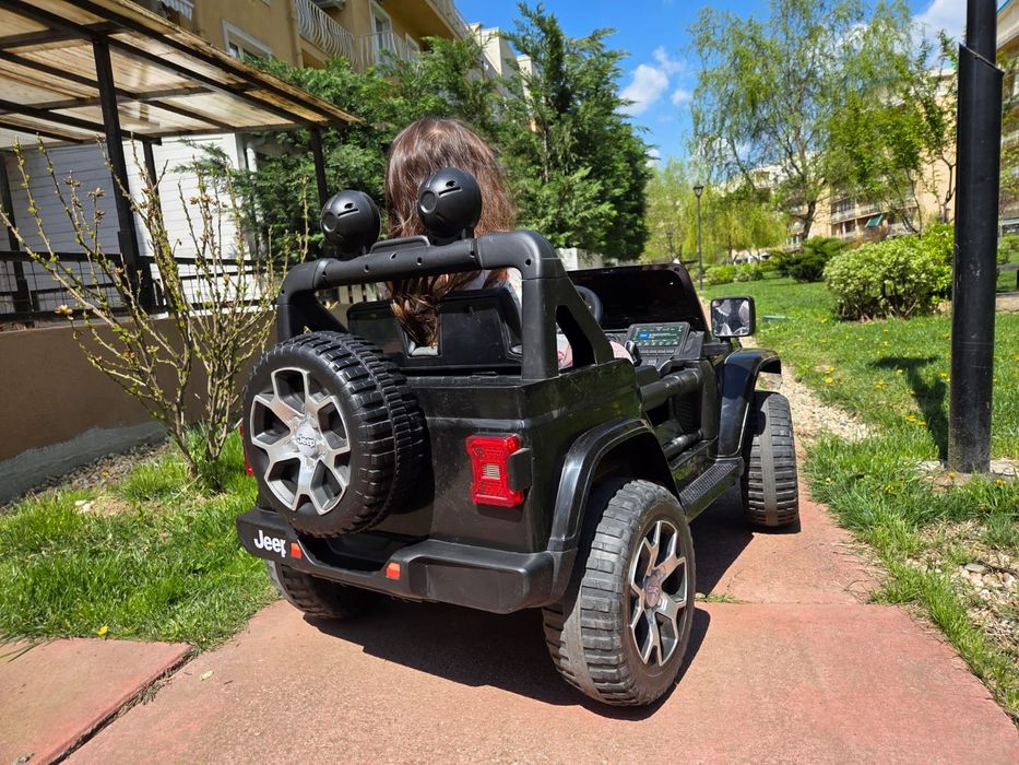 Masinuta electrica 4x4 Premier Jeep Wrangler Rubicon, 12V, roti cauciuc EVA, scaun piele