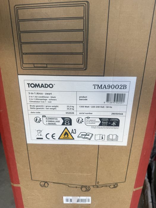 Нов!!! Мобилен климатик Tomado TMA9002B – 3 в 1, 1300 W
