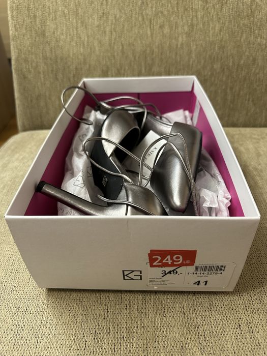 Pantofi stiletto Kate Grey marimea 39