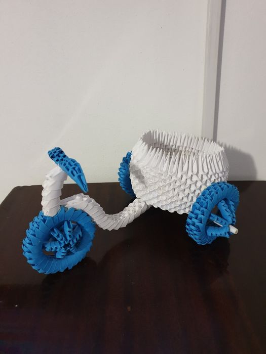 Origami 3d lebada si bicicleta