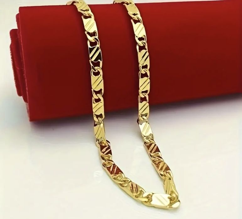 Златен ланец от медицинско злато (медицинска стомана) Нов 60 см дължин