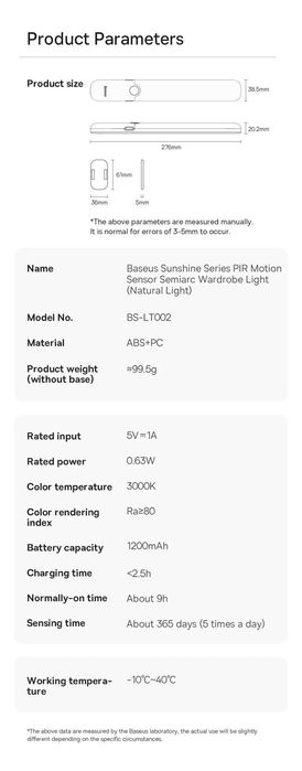 Baseus Sensor Led Light Ночной Светильник с Датчиком Движения
