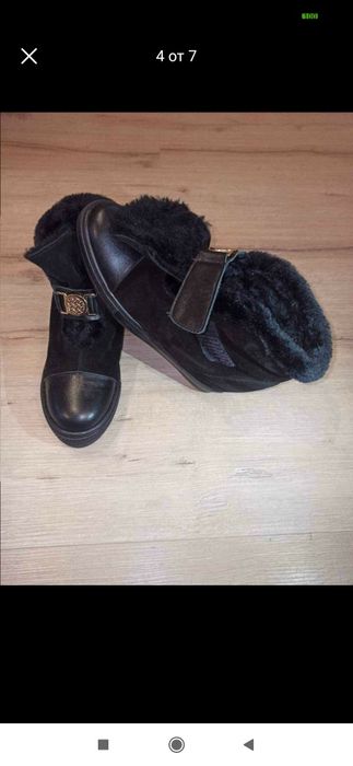 Зимни сникърси естествена кожа и велур