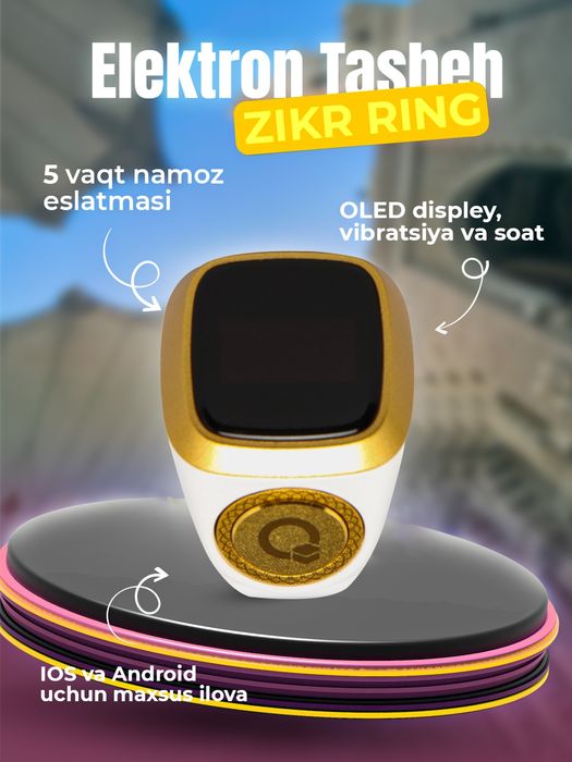 Zikr ring tasbeh, tasbex, тасбех, зикр ринг, namoz va zikr eslatmasi