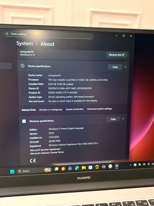 Huawei Matebook d15
