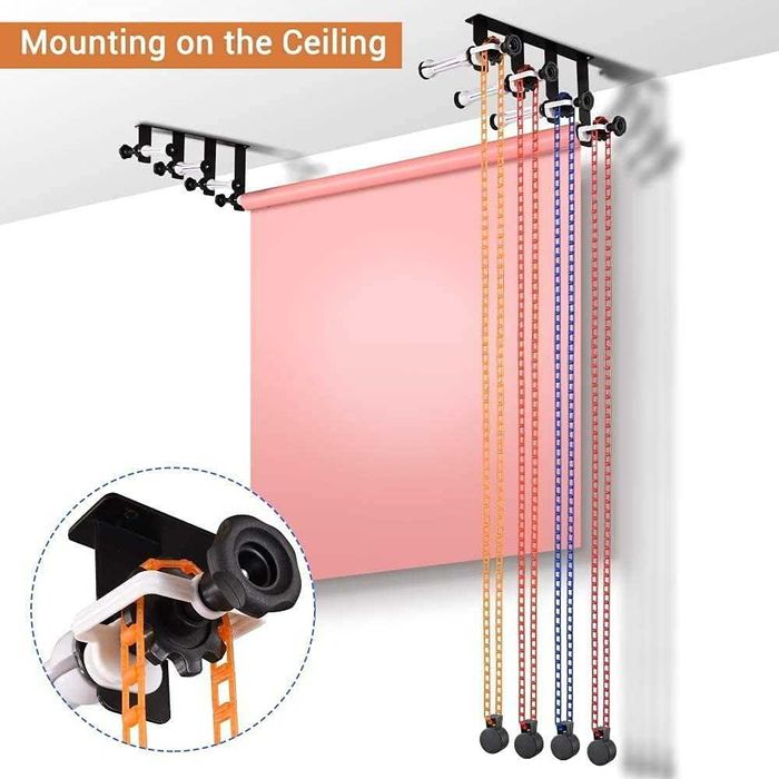 Cистема поддержки фона, настенное и потолочное крепление.