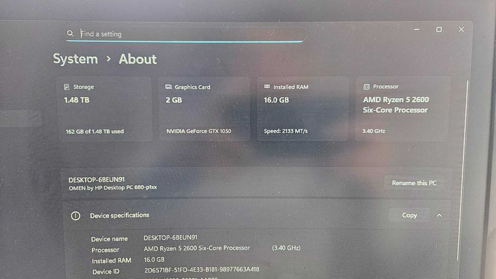 Настолен компютър HP OMEN