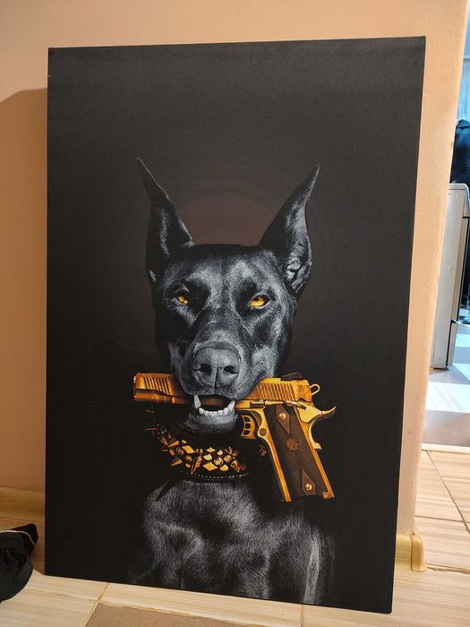 Мафиотски доберман картина (светеща)