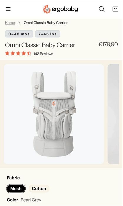 Ергономична бебешка раница Ergobaby Omni 360