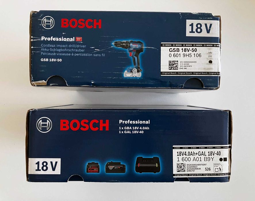 бормашина BOSCH PROFESSIONAL GSB 18V-50 - батерия, зарядно, гаранция