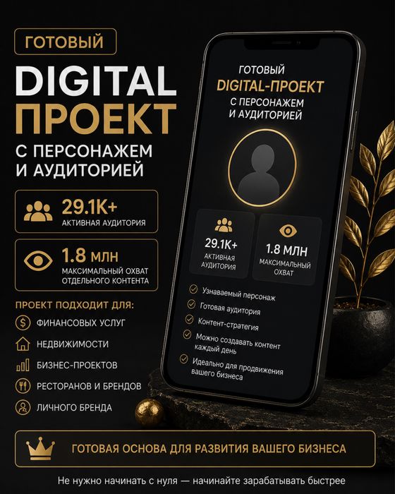 Готовый digital-проект с AI-персонажем и аудиторией | Для бизнеса