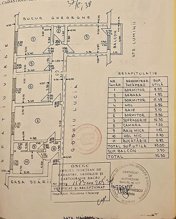 Vând apartament 4 camere în Moinești