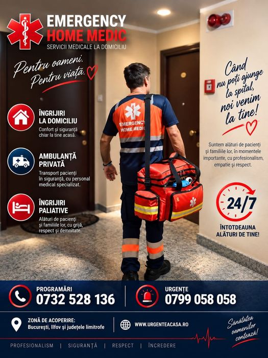 Îngrijiri Medicale la Domiciliu 24/7 – Consultații, Perfuzii, Paliative | București Ilfov