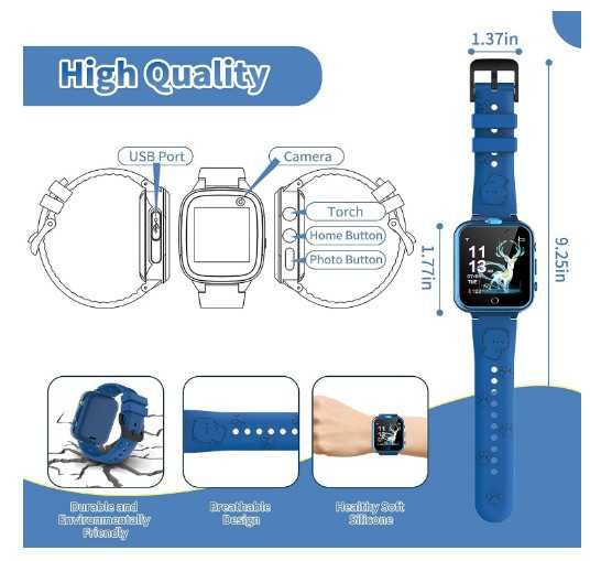 Детски смарт часовник YEDASAH, 24 игри, аларма, музикален плейър