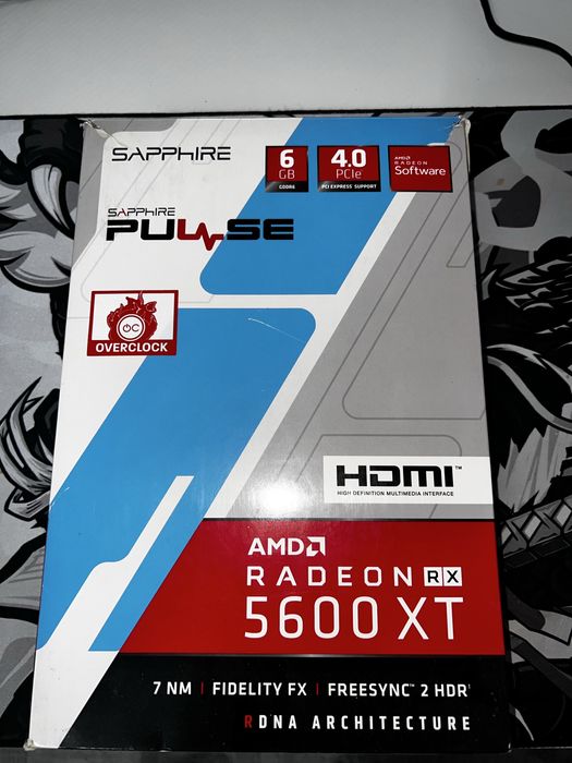 Продам видеокарту Rx 5600xt sapphire pulse