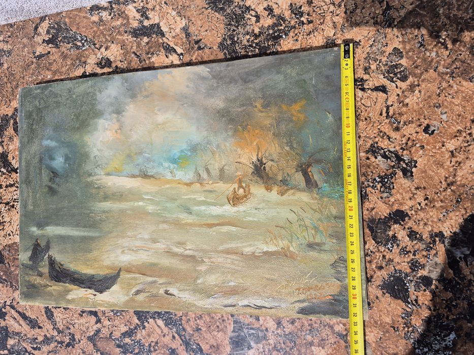 Vând tablou pictat manual pinza de pictorul Tomescu in 1987,Constanța