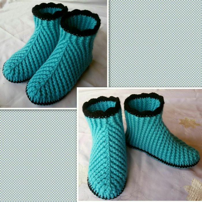 Вязаные домашние сапожки не скользящие мягкие и удобные