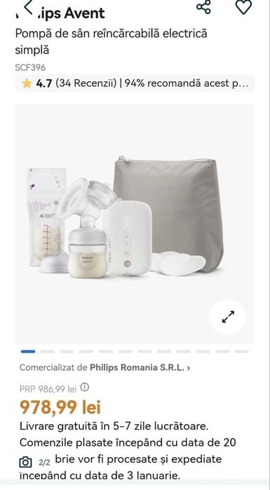 Pompa electrica de muls philips