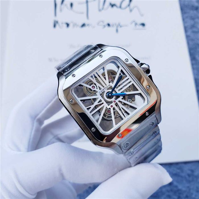 Кварцов мъжки часовник Cartier Santos de Cartier Skeleton